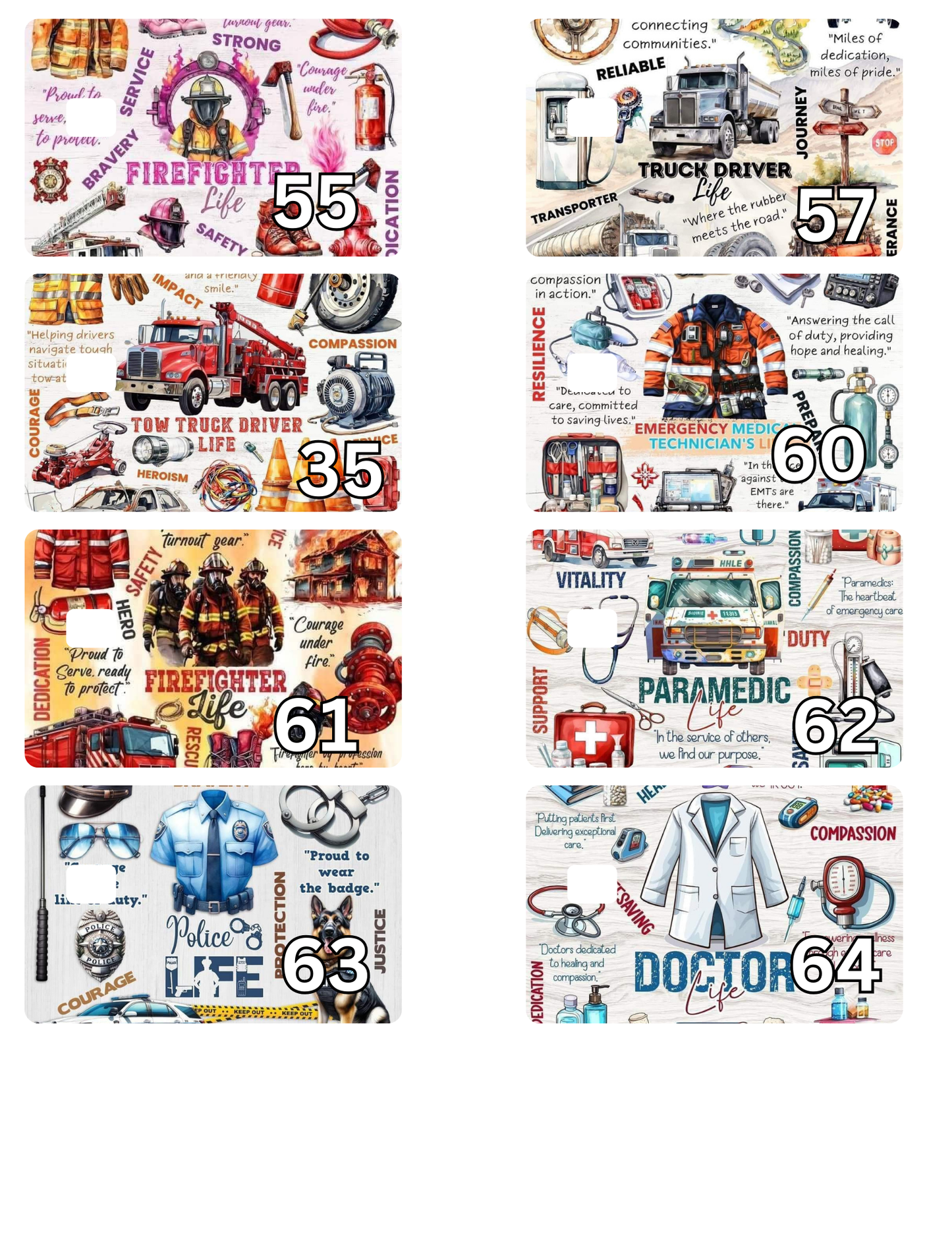 Credit Card Stickers (Type the #)