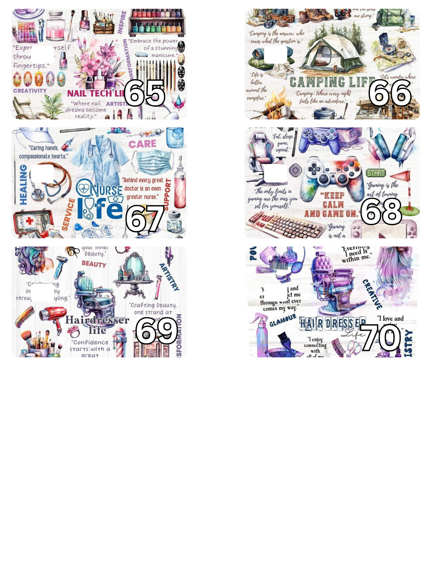 Credit Card Stickers (Type the #)