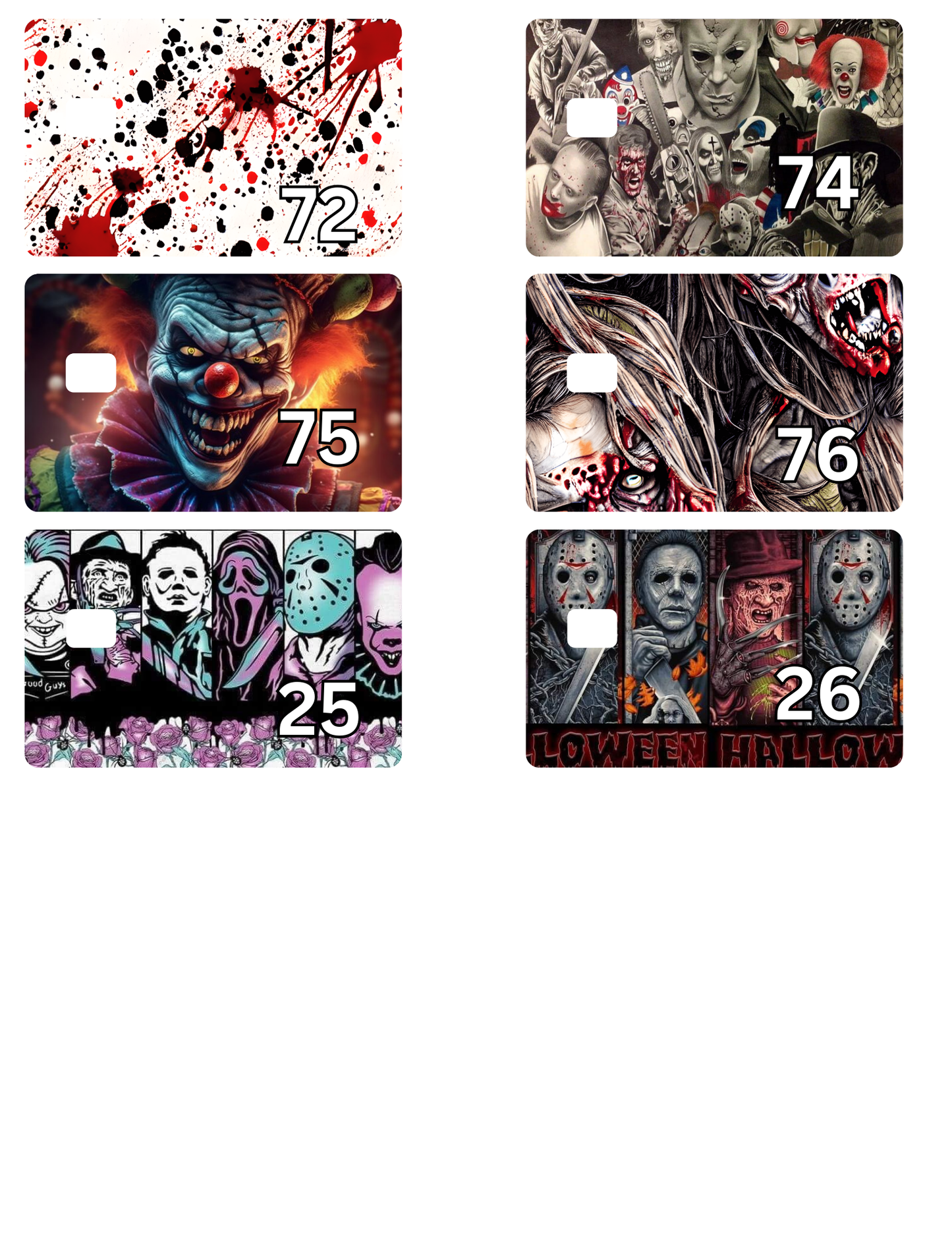 Credit Card Stickers (Type the #)