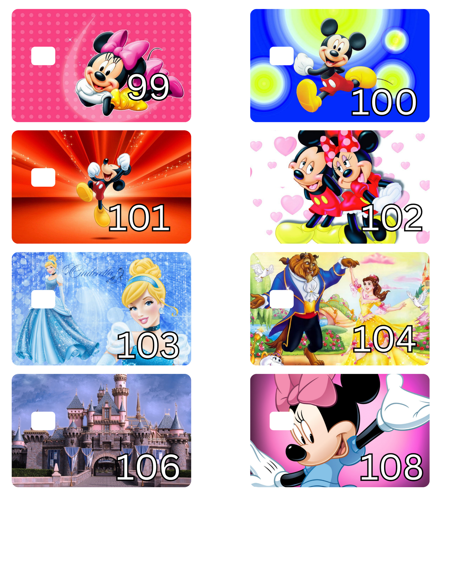 Credit Card Stickers (Type the #)