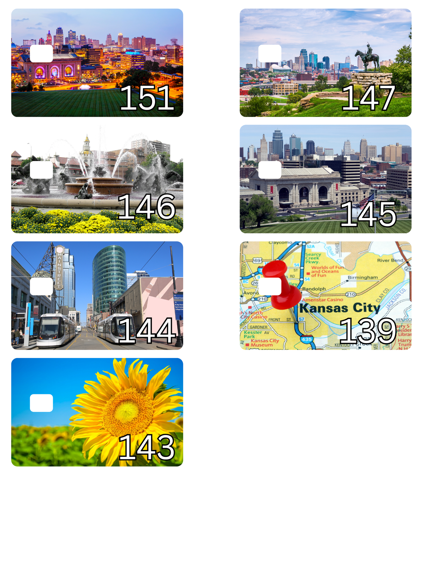 Credit Card Stickers (Type the #)
