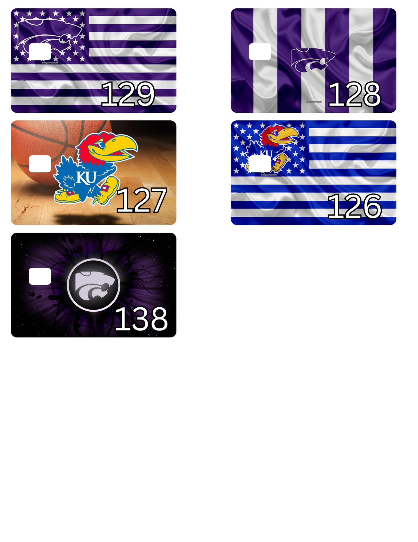 Credit Card Stickers (Type the #)