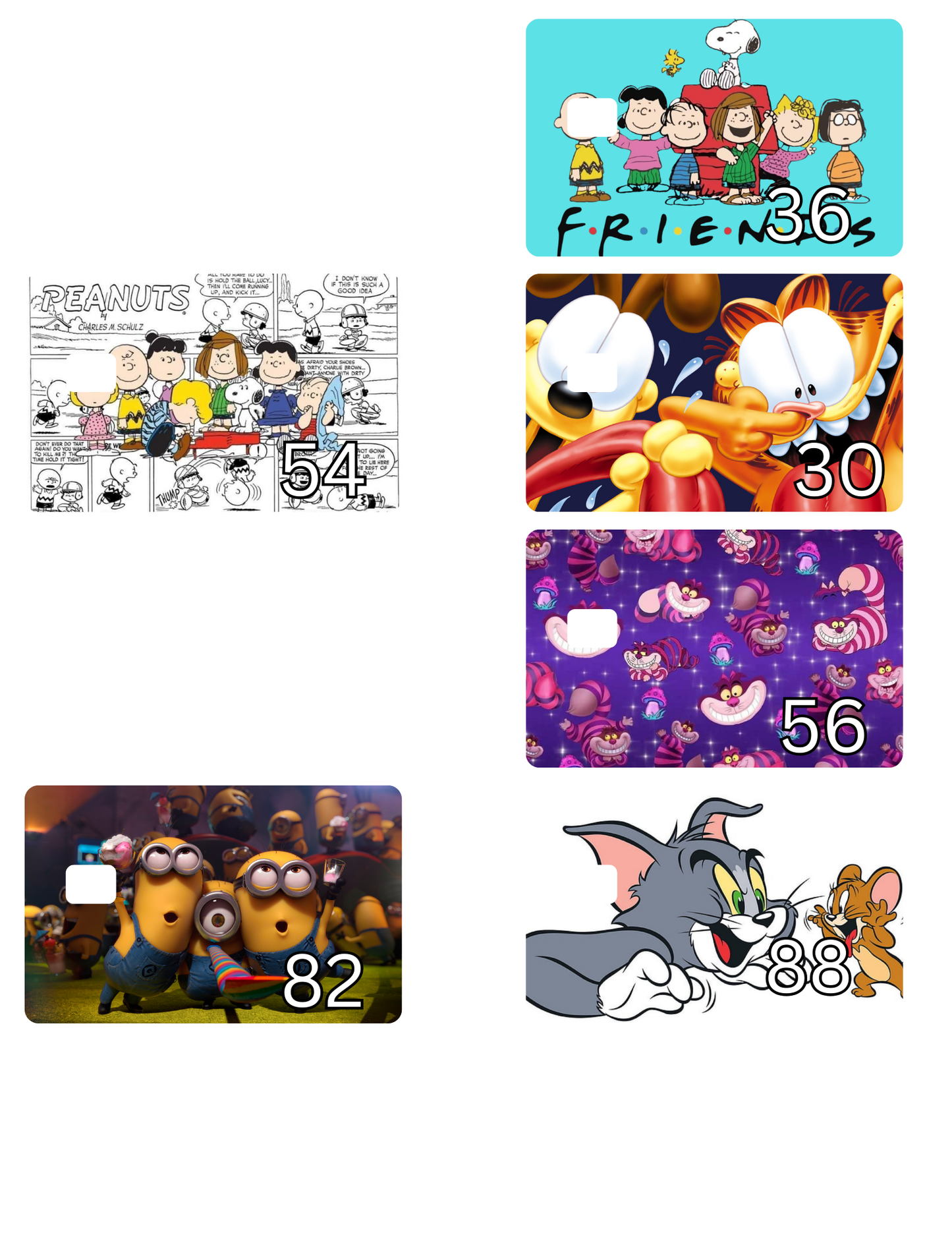 Credit Card Stickers (Type the #)