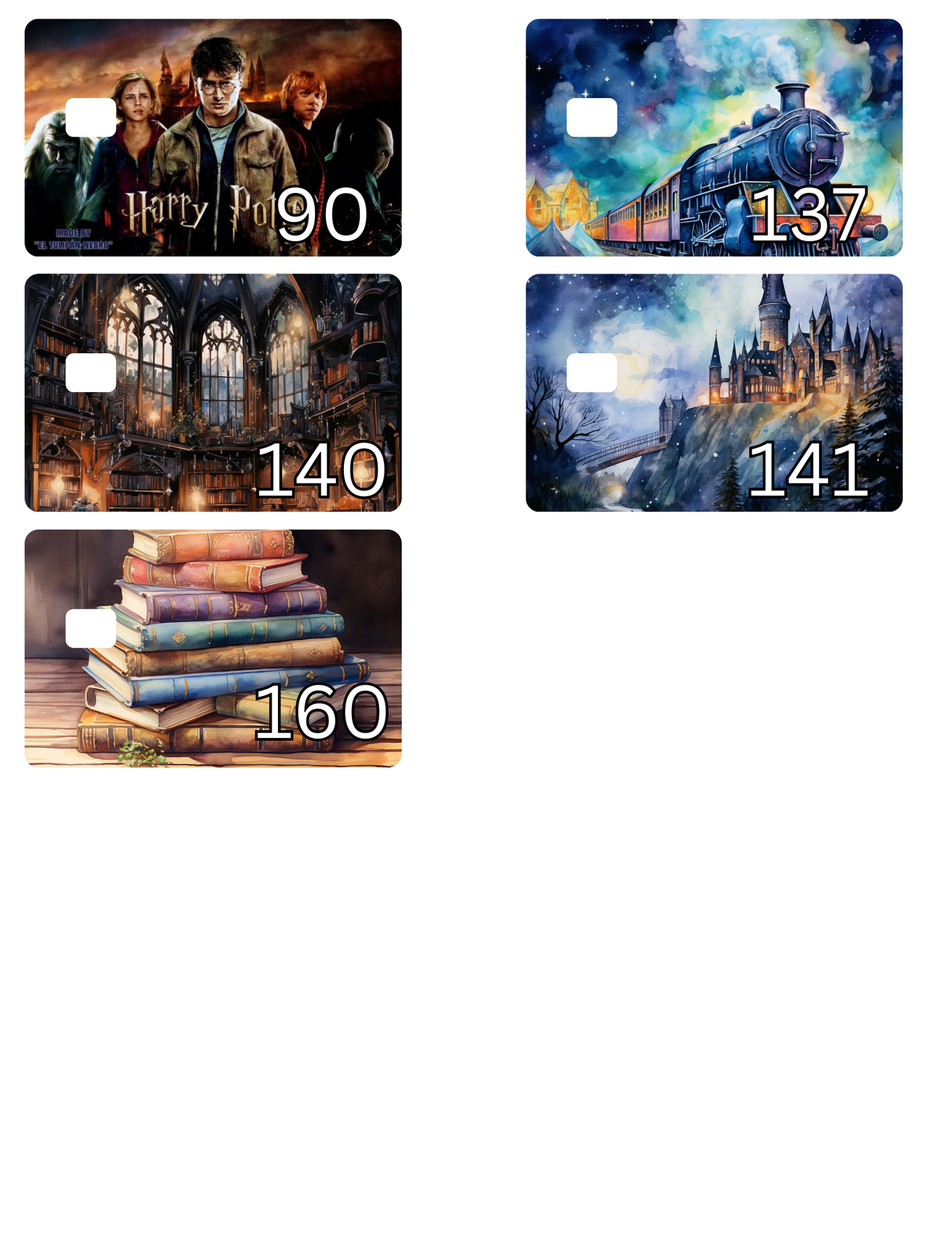 Credit Card Stickers (Type the #)