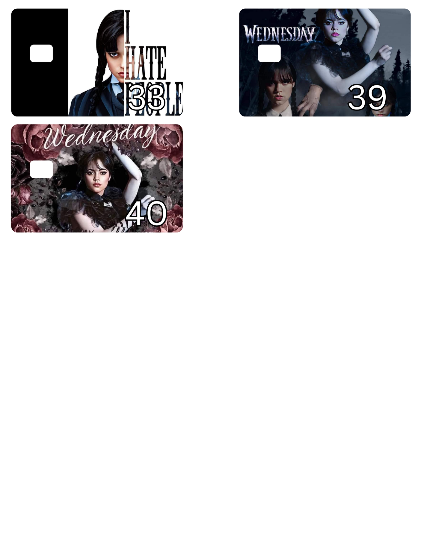 Credit Card Stickers (Type the #)
