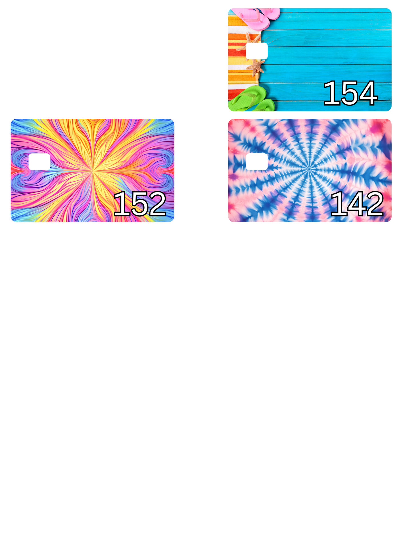 Credit Card Stickers (Type the #)